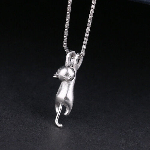 925 Sterling Silver Cat Necklace
