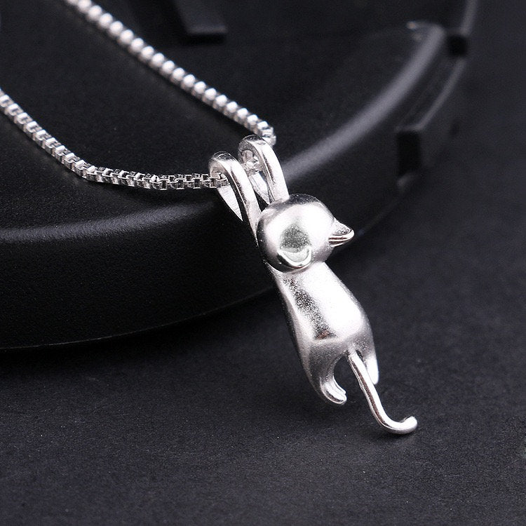 925 Sterling Silver Cat Necklace