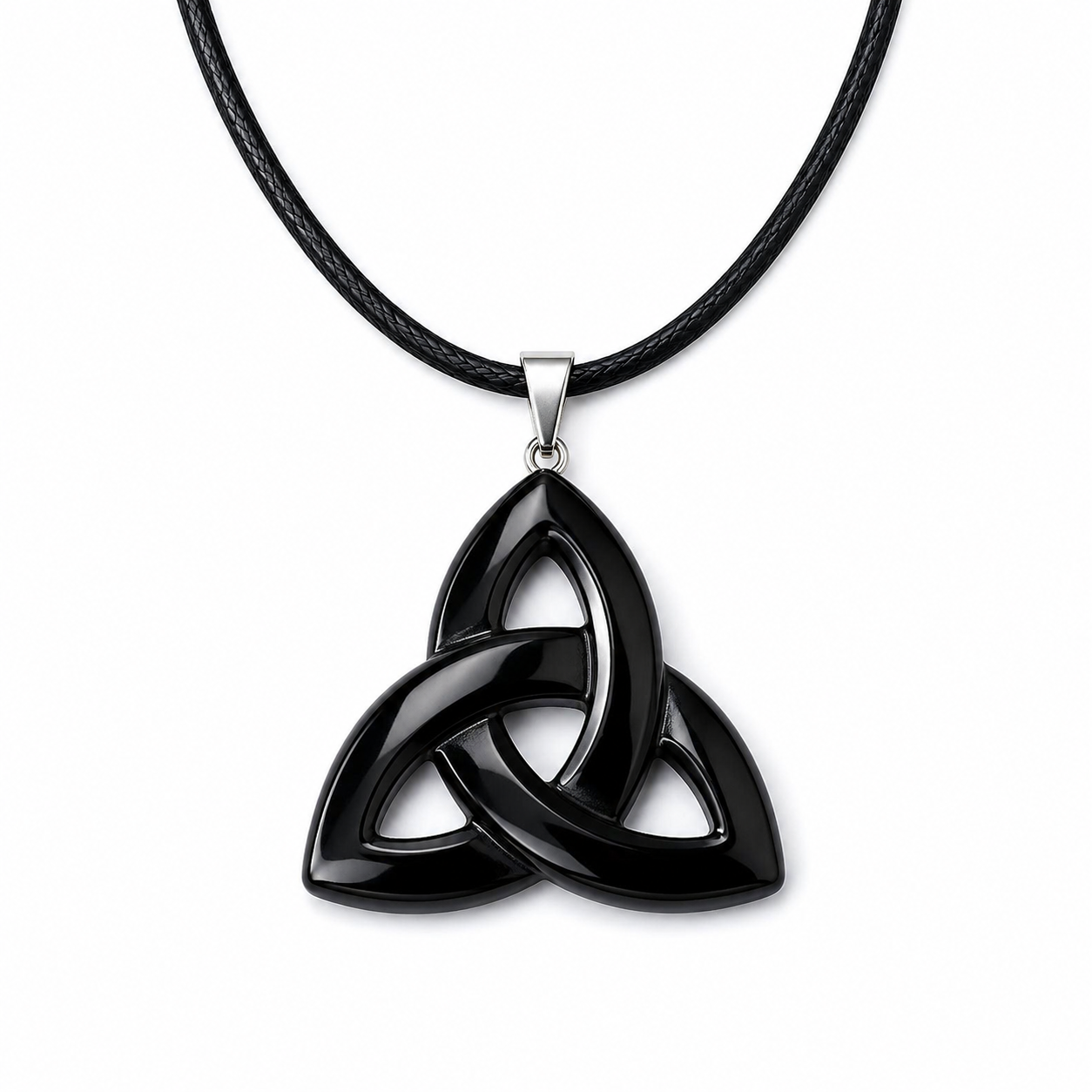 Natural Crystal Celtic Endless Knot Pendant Necklace