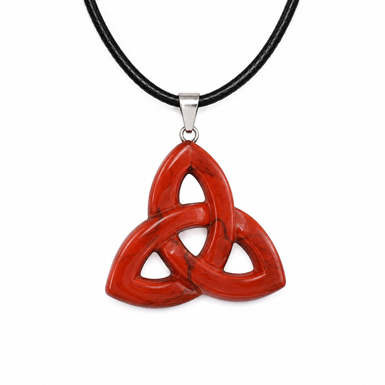 Natural Crystal Celtic Endless Knot Pendant Necklace