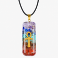 Natural Crystal Chip Resin Pendant Necklace – 6 Spiritual Designs