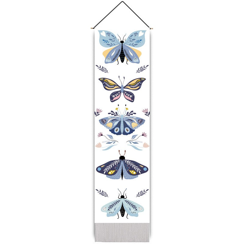 Butterfly Wall Hanging – Boho Tapestry with Fringe