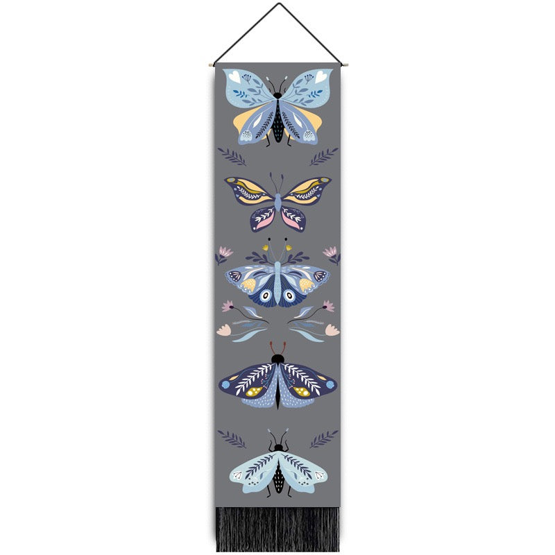 Butterfly Wall Hanging – Boho Tapestry with Fringe