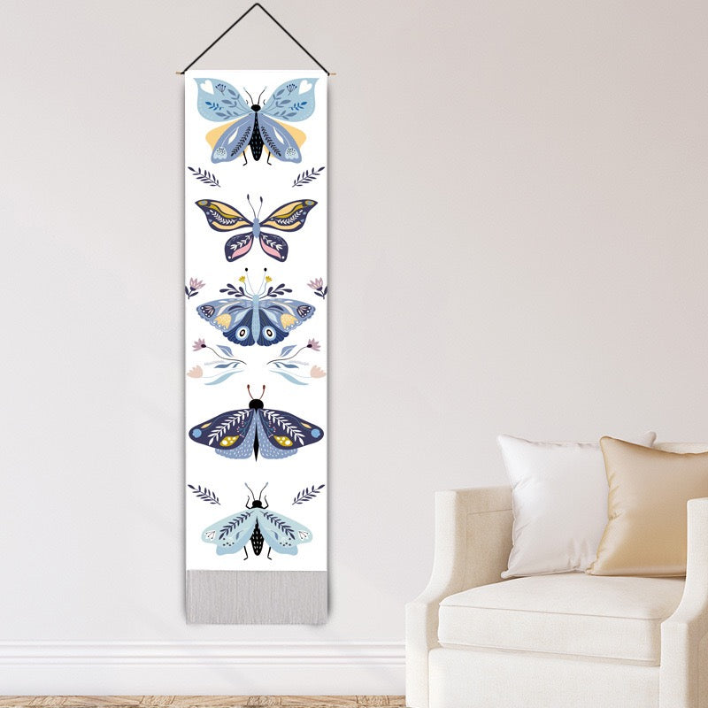 Butterfly Wall Hanging – Boho Tapestry with Fringe
