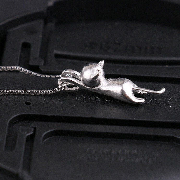 925 Sterling Silver Cat Necklace