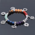 Seven Chakra Beaded Bracelet with Silver-Tone Charms