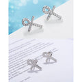 925 Sterling Silver Ankh Cross Stud Earrings