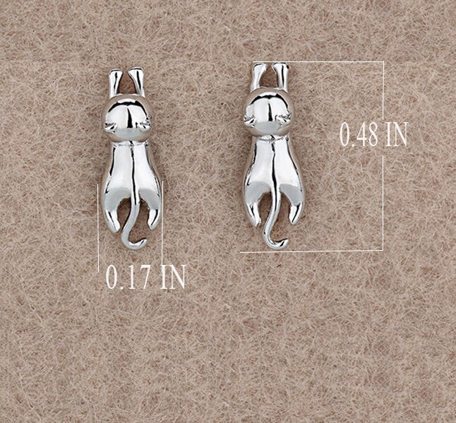 925 Sterling Silver Cat Studs