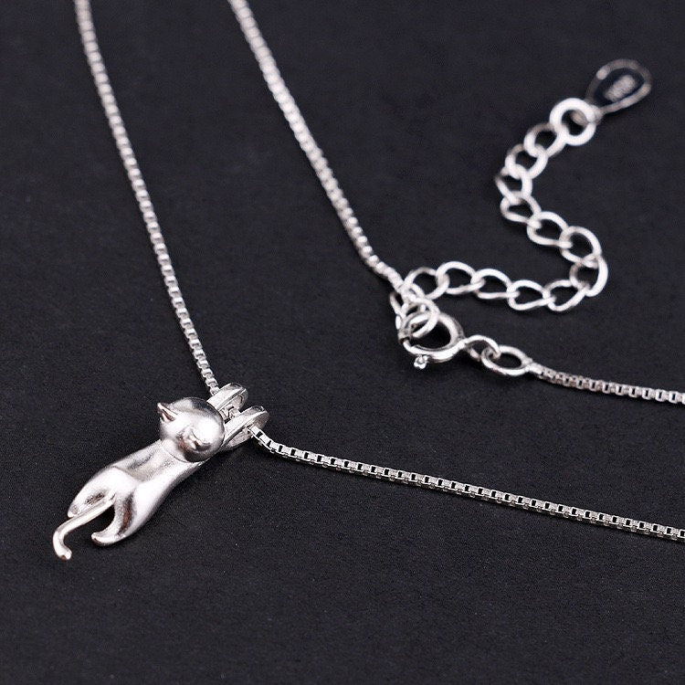 925 Sterling Silver Cat Necklace