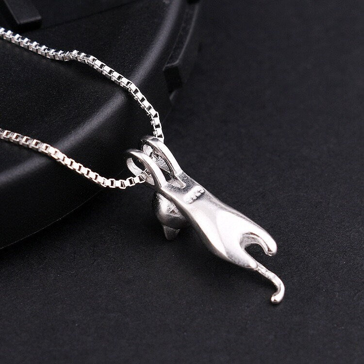925 Sterling Silver Cat Necklace