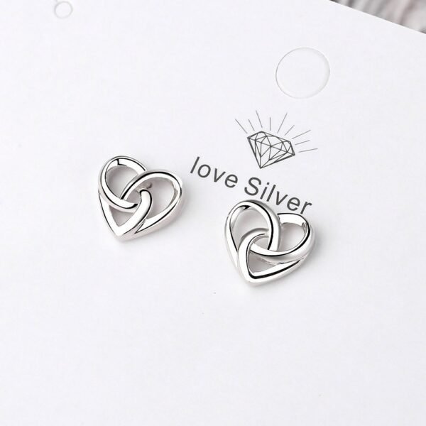 Double Heart Stud Earrings Gift Style