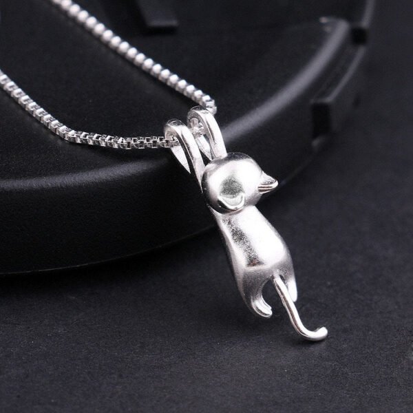 925 Silver Cat Pendant Necklace
