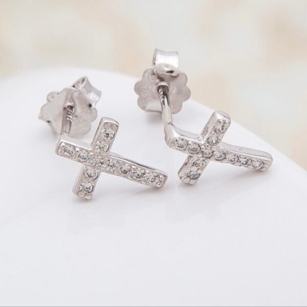 925 Silver Cross Stud Earrings