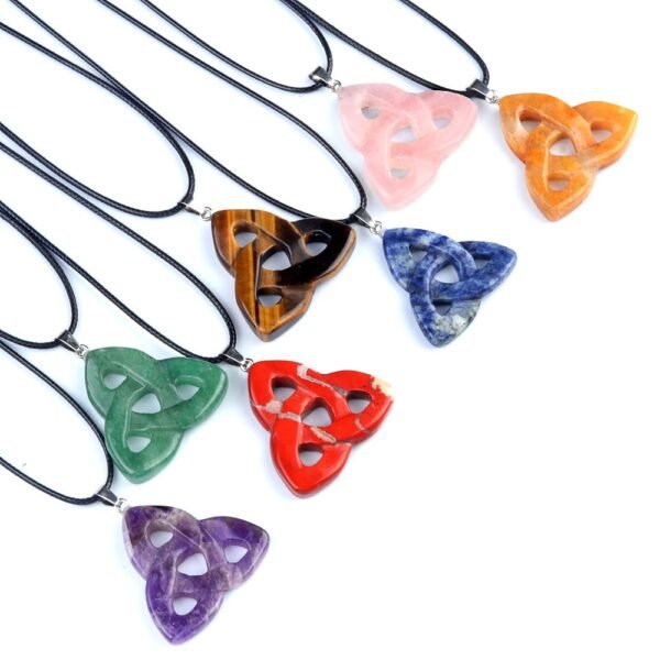 Natural Stone Triquetra Pendants