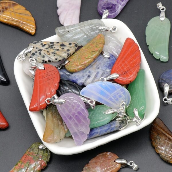 Natural Crystal Angel Wing Pendant Collection