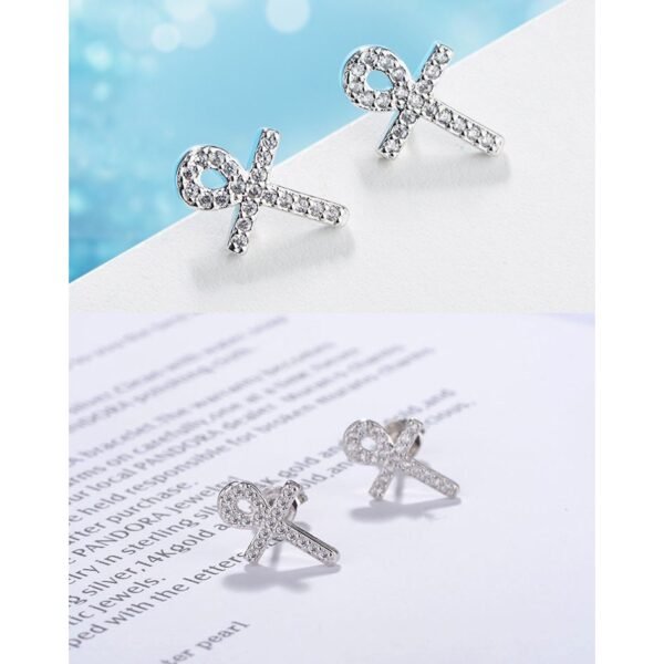 925 Silver Ankh Stud Earrings
